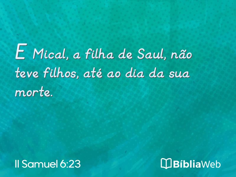 II Samuel 6:23 em imagem para compartilhar