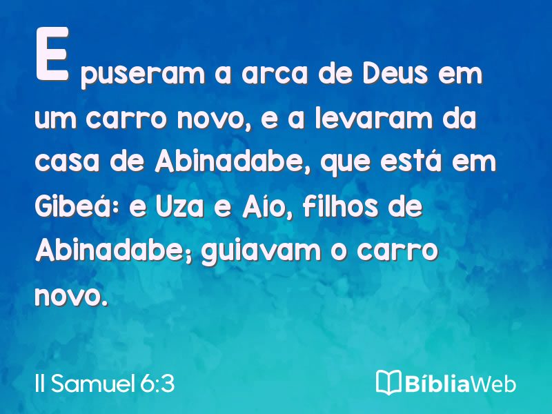 II Samuel 6:3 em imagem para compartilhar