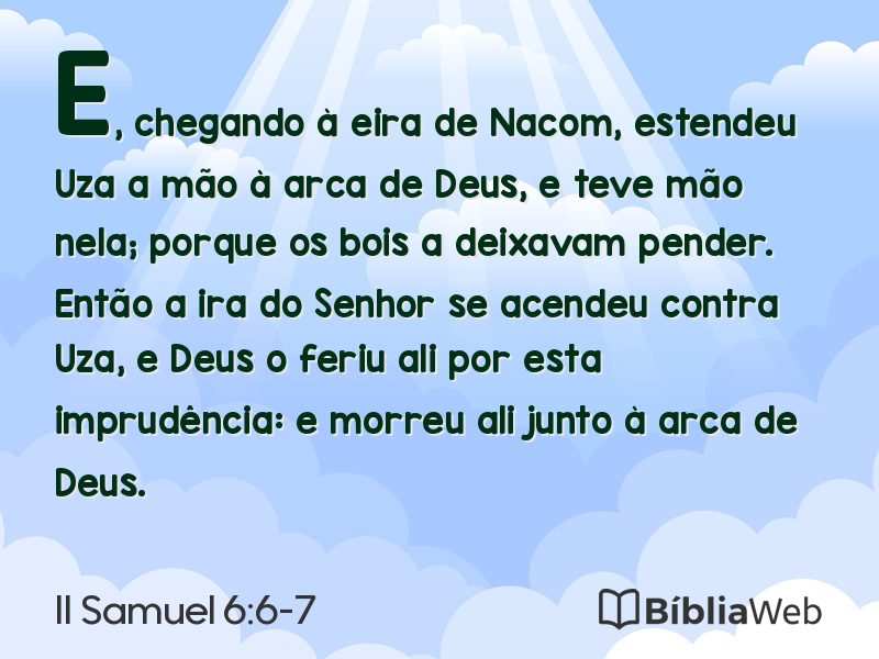 II Samuel 6:6-7 em imagem para compartilhar