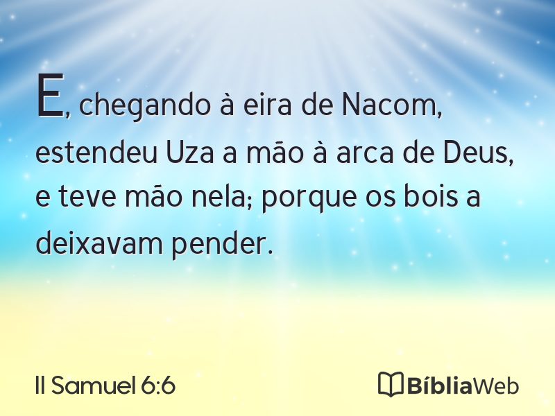 II Samuel 6:6 em imagem para compartilhar