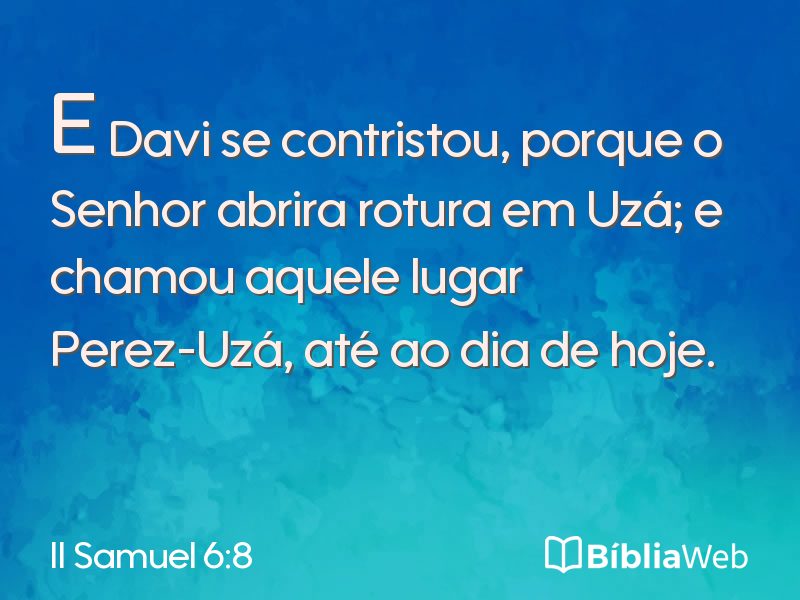 II Samuel 6:8 em imagem para compartilhar