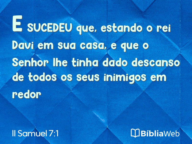 II Samuel 7:1 em imagem para compartilhar