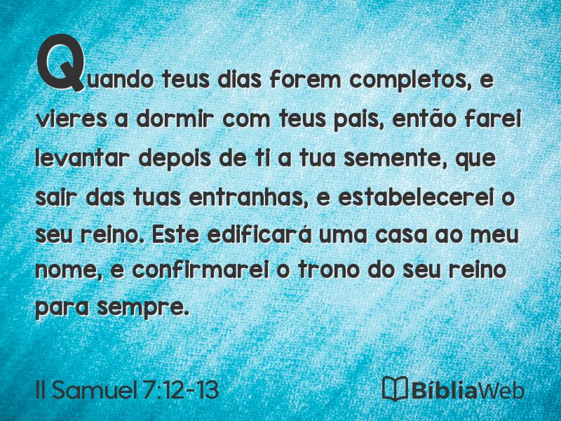 II Samuel 7:12-13 em imagem para compartilhar