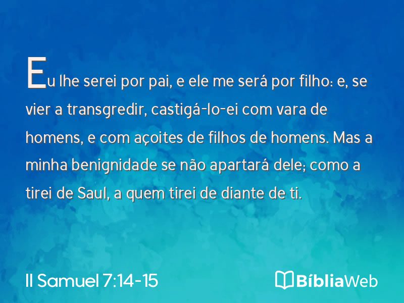II Samuel 7:14-15 em imagem para compartilhar