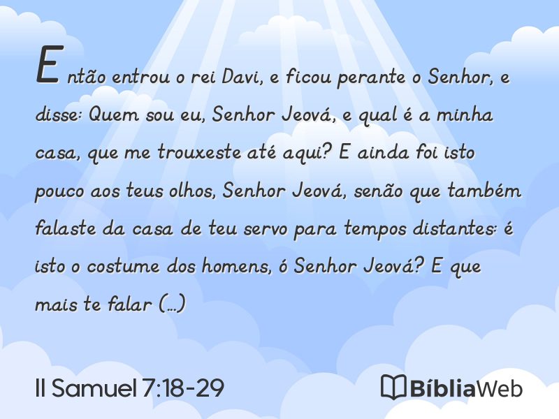II Samuel 7:18-29 em imagem para compartilhar