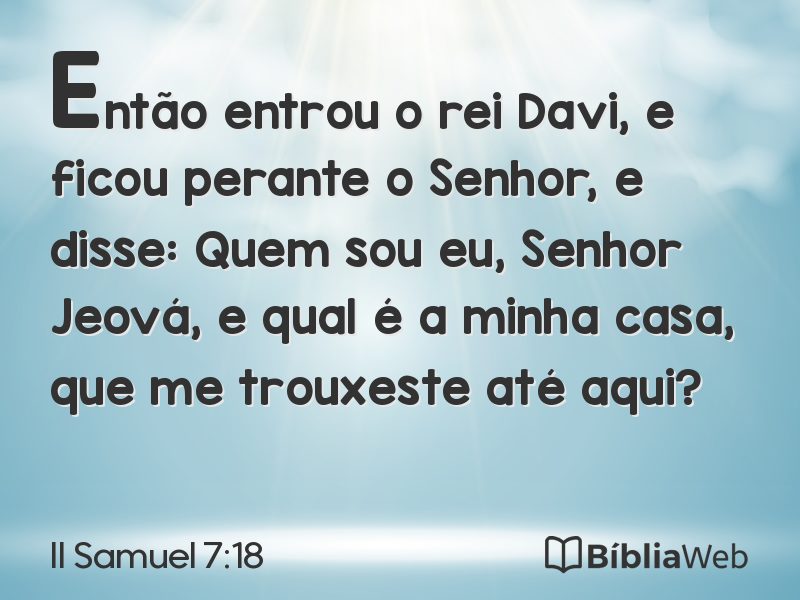 II Samuel 7:18 em imagem para compartilhar