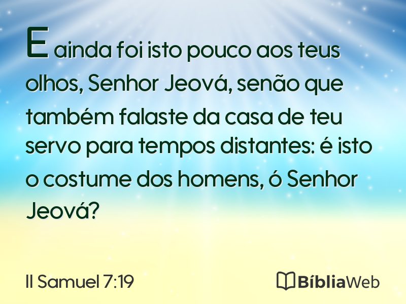 II Samuel 7:19 em imagem para compartilhar