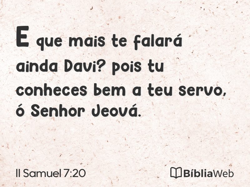 II Samuel 7:20 em imagem para compartilhar