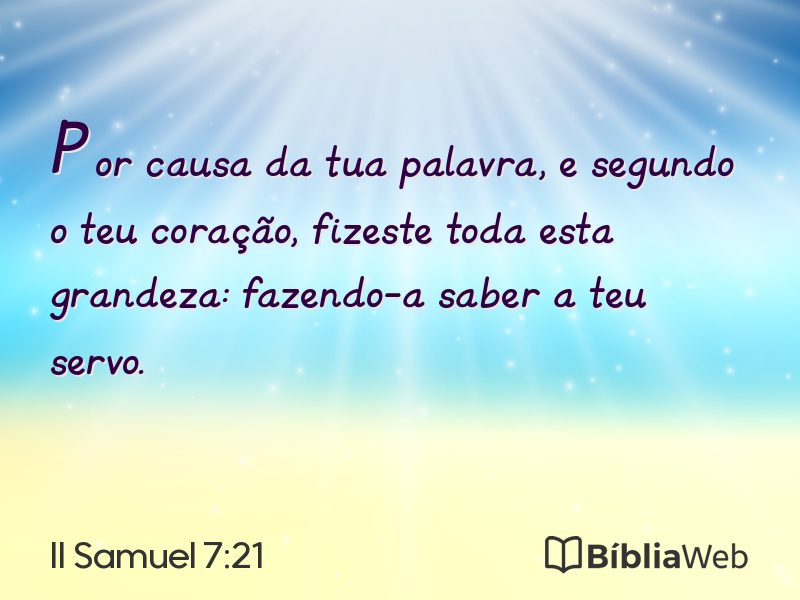 II Samuel 7:21 em imagem para compartilhar