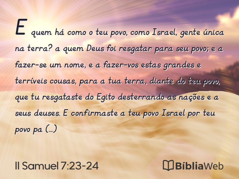 II Samuel 7:23-24 em imagem para compartilhar