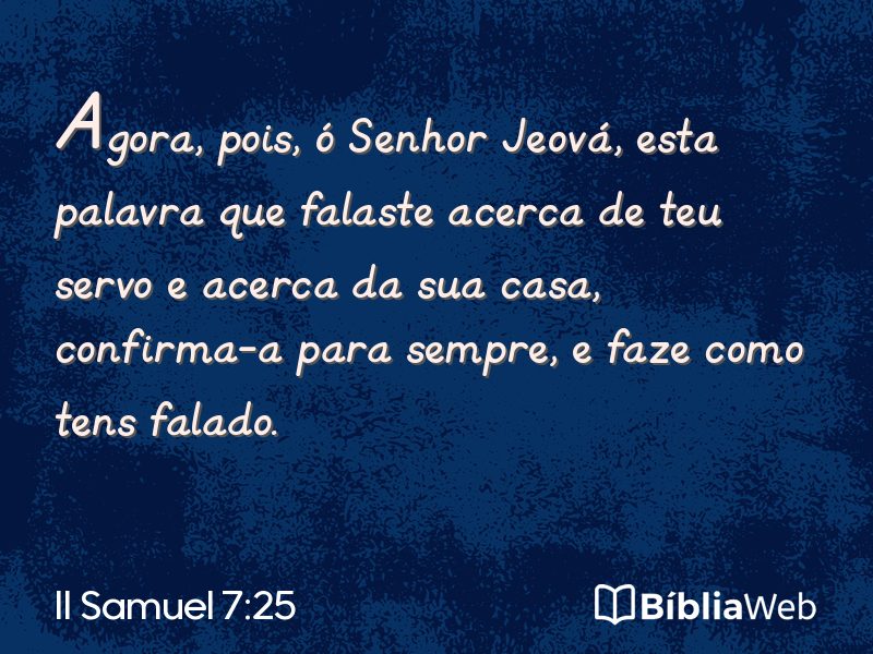 II Samuel 7:25 em imagem para compartilhar