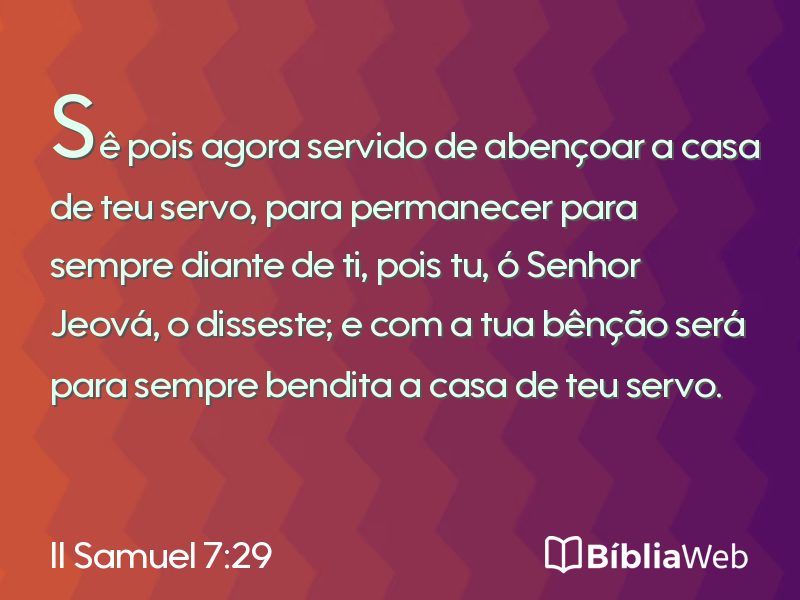 II Samuel 7:29 em imagem para compartilhar