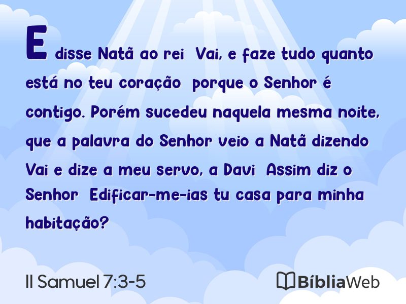 II Samuel 7:3-5 em imagem para compartilhar