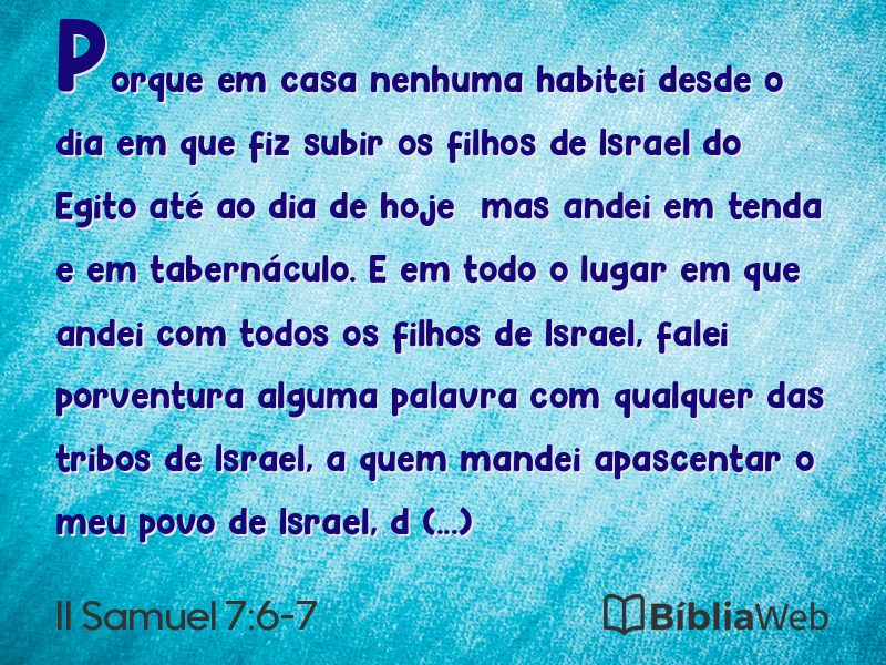 II Samuel 7:6-7 em imagem para compartilhar