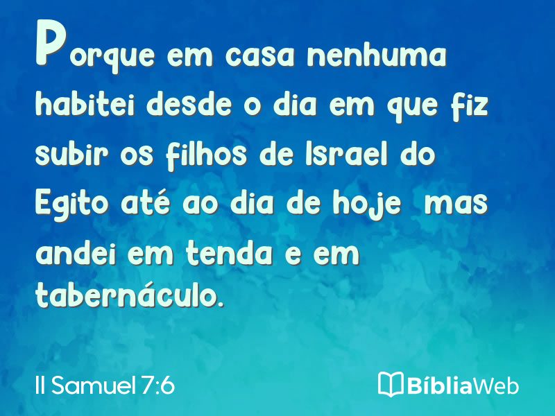 II Samuel 7:6 em imagem para compartilhar