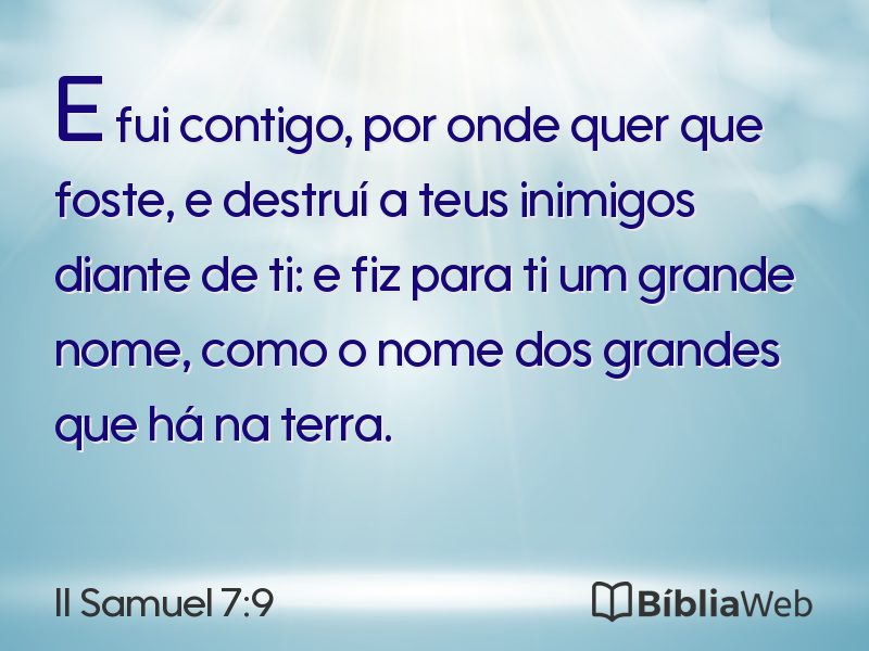II Samuel 7:9 em imagem para compartilhar