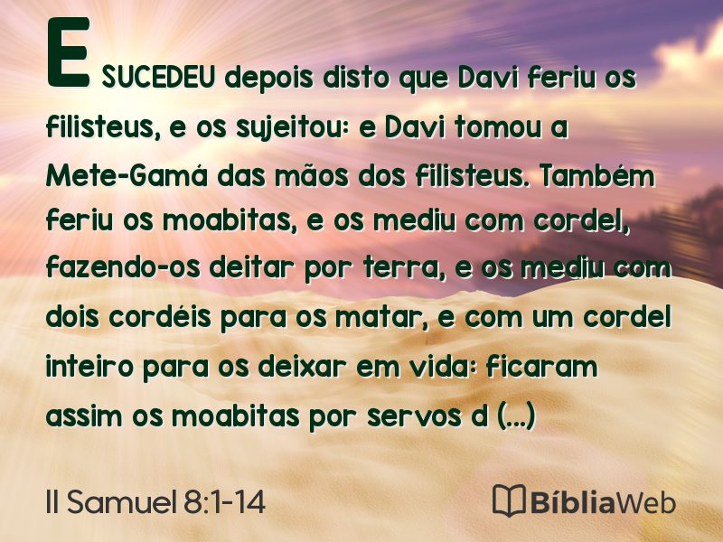 II Samuel 8:1-14 em imagem para compartilhar