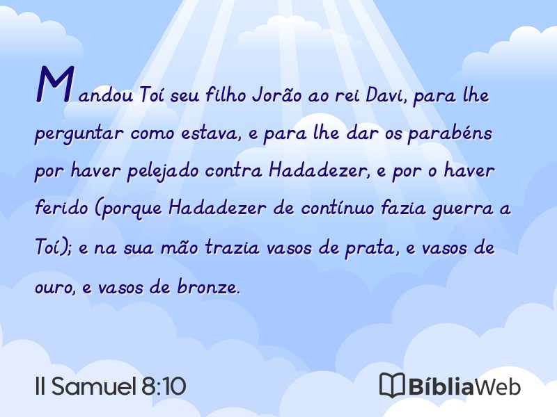 II Samuel 8:10 em imagem para compartilhar