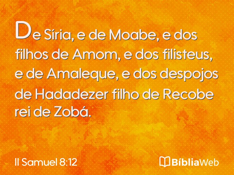 II Samuel 8:12 em imagem para compartilhar