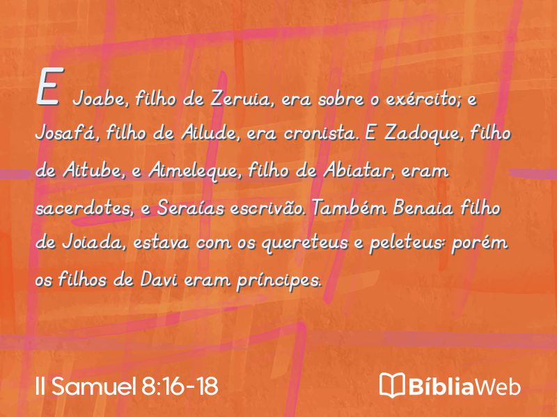 II Samuel 8:16-18 em imagem para compartilhar