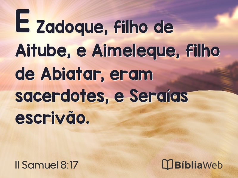 II Samuel 8:17 em imagem para compartilhar
