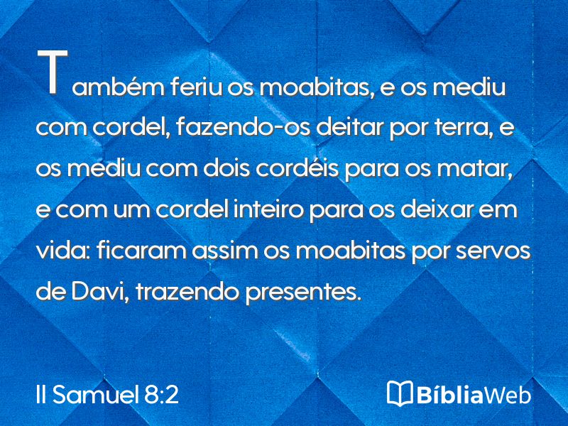 II Samuel 8:2 em imagem para compartilhar