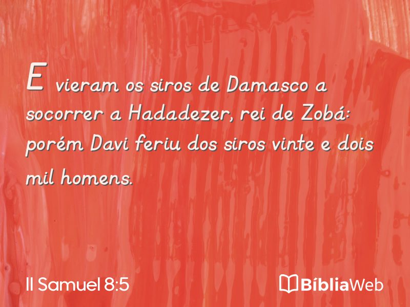 II Samuel 8:5 em imagem para compartilhar