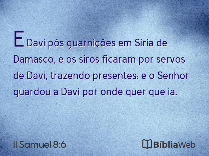 II Samuel 8:6 em imagem para compartilhar