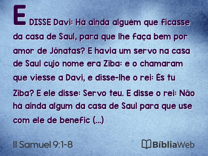 II Samuel 9:1-8 em imagem para compartilhar