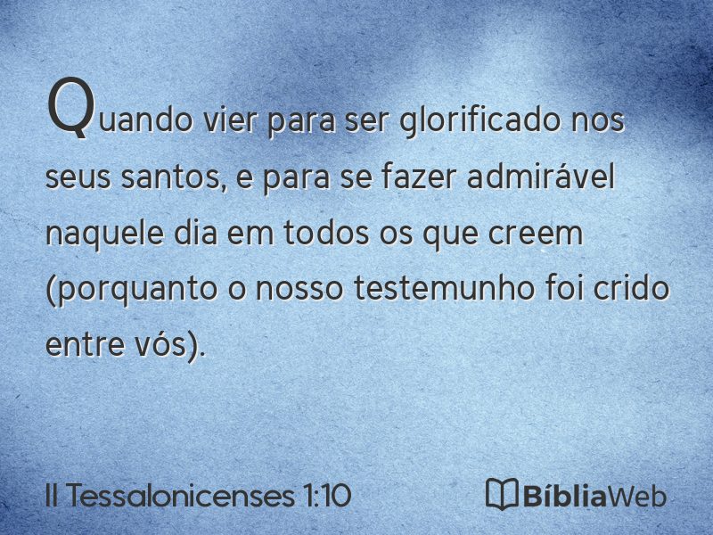 II Tessalonicenses 1:10 em imagem para compartilhar