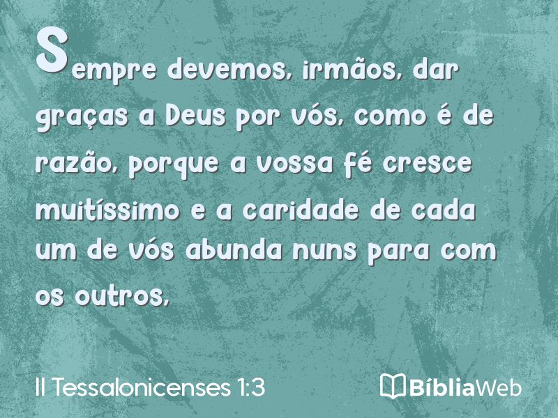 II Tessalonicenses 1:3 em imagem para compartilhar