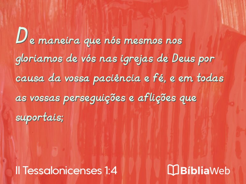 II Tessalonicenses 1:4 em imagem para compartilhar
