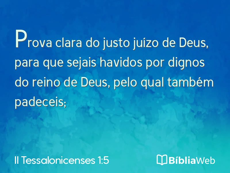 II Tessalonicenses 1:5 em imagem para compartilhar
