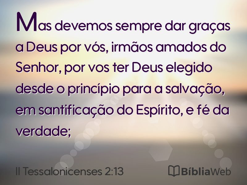 II Tessalonicenses 2:13 em imagem para compartilhar