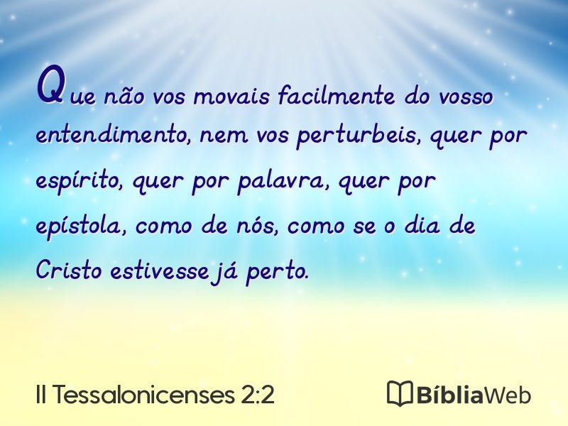 II Tessalonicenses 2:2 em imagem para compartilhar