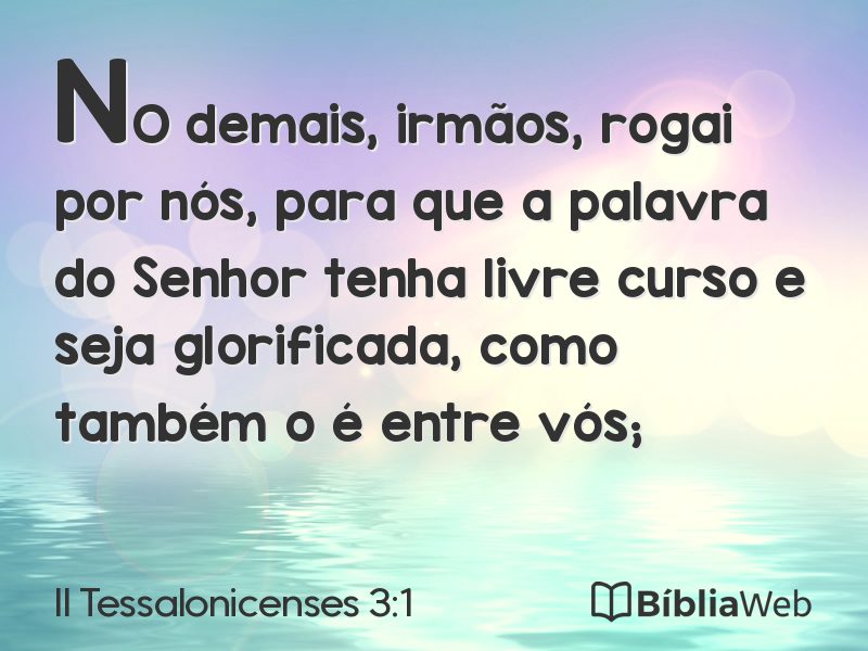 II Tessalonicenses 3:1 em imagem para compartilhar