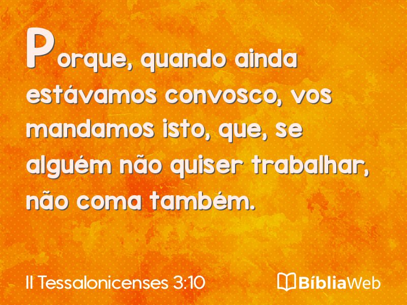 II Tessalonicenses 3:10 em imagem para compartilhar