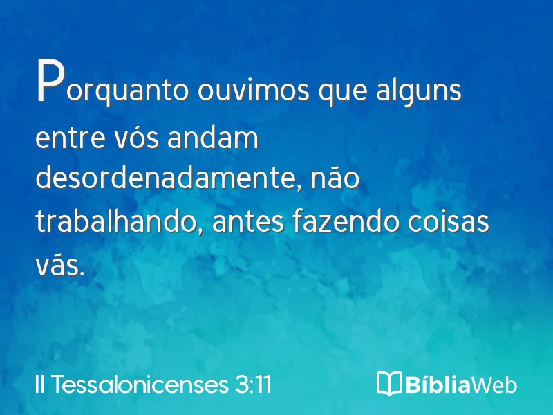 II Tessalonicenses 3:11 em imagem para compartilhar