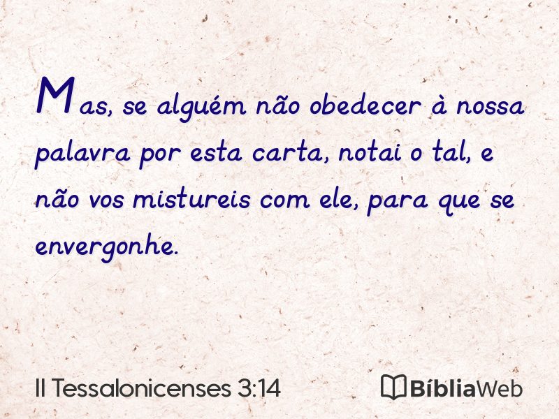 II Tessalonicenses 3:14 em imagem para compartilhar