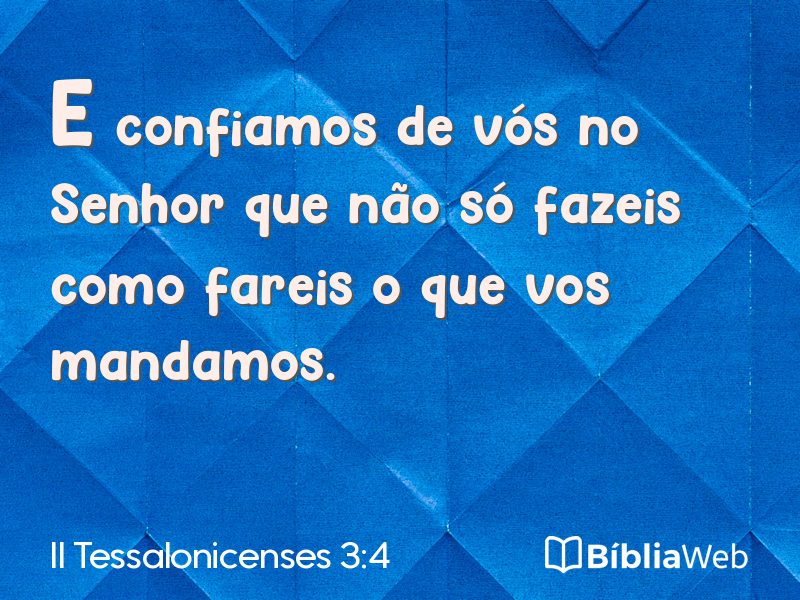 II Tessalonicenses 3:4 em imagem para compartilhar