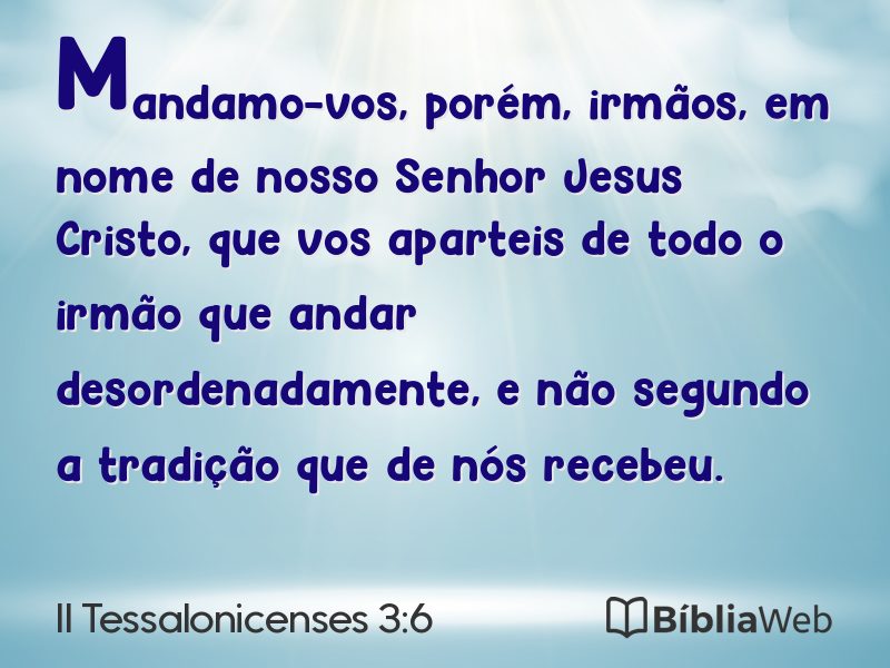 II Tessalonicenses 3:6 em imagem para compartilhar