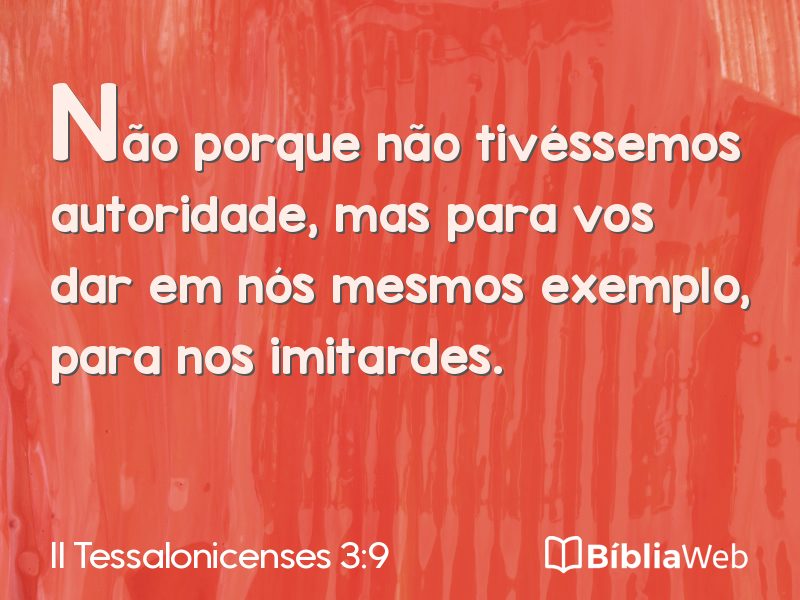 II Tessalonicenses 3:9 em imagem para compartilhar
