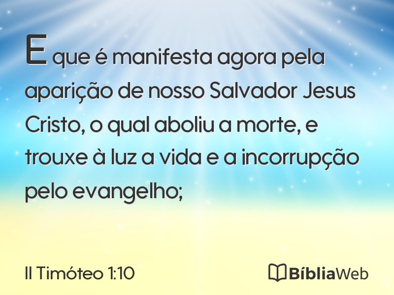 II Timóteo 1:10 em imagem para compartilhar