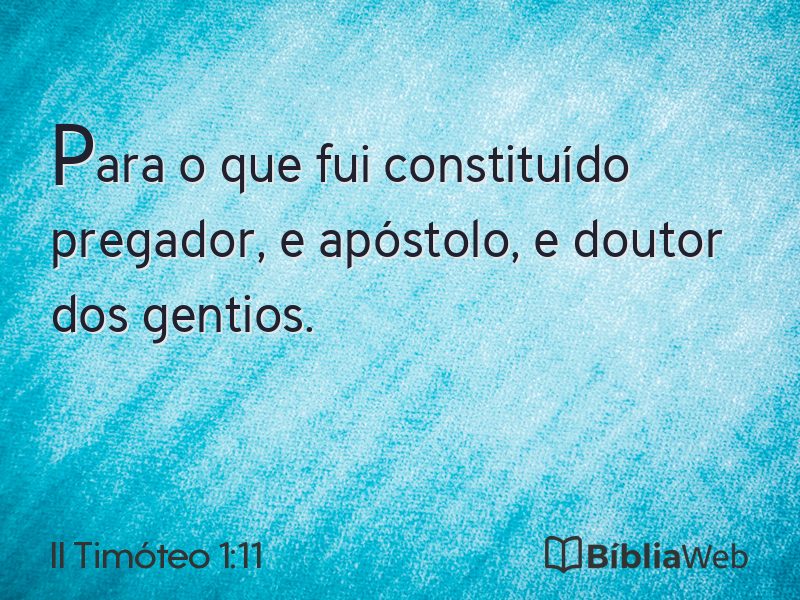 II Timóteo 1:11 em imagem para compartilhar