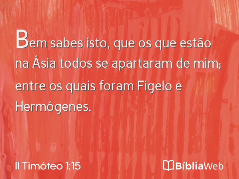 II Timóteo 1:15 em imagem para compartilhar