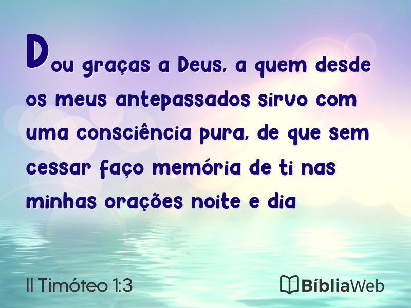 II Timóteo 1:3 em imagem para compartilhar