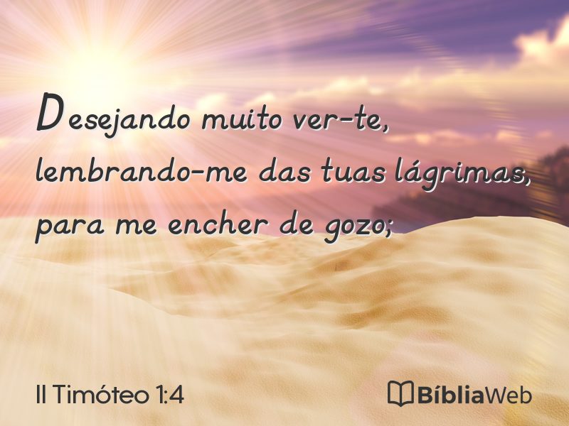 II Timóteo 1:4 em imagem para compartilhar