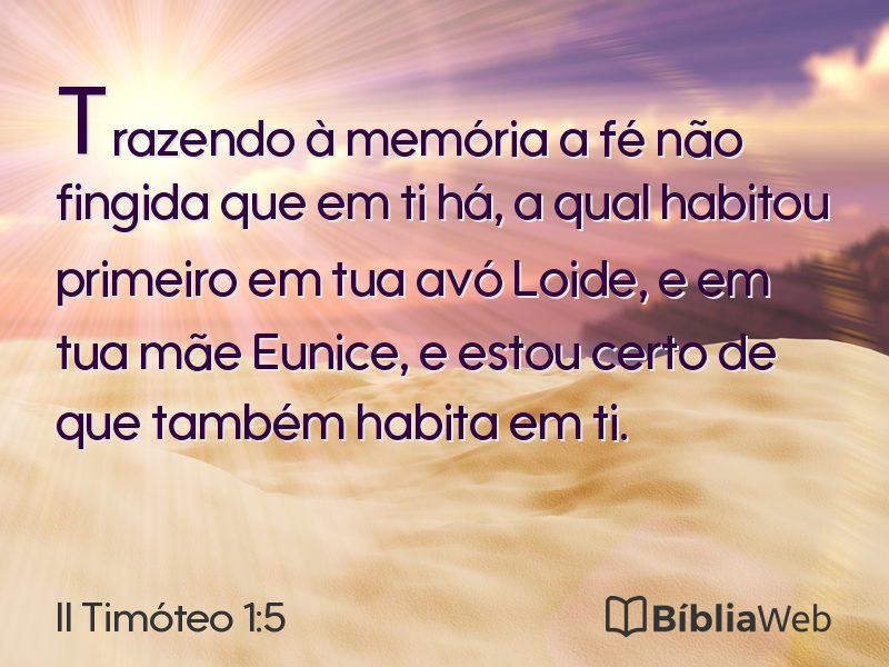II Timóteo 1:5 em imagem para compartilhar