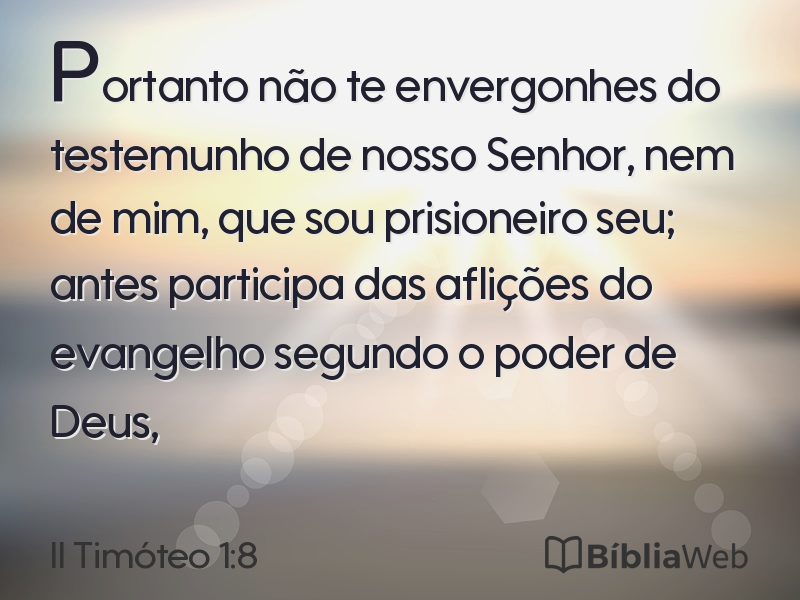 II Timóteo 1:8 em imagem para compartilhar
