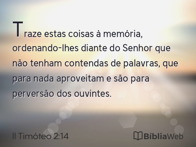 II Timóteo 2:14 em imagem para compartilhar